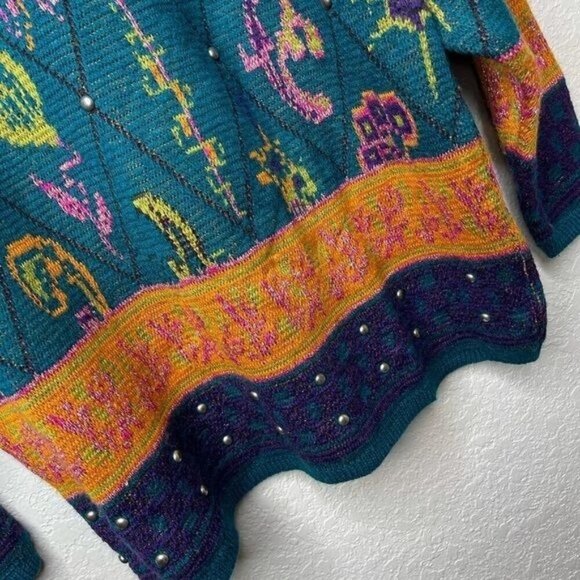 VINTAGE Michelle Stuart Wool Blend Sweater Size Small Granny Grandma Grannycore - Picture 4 of 9